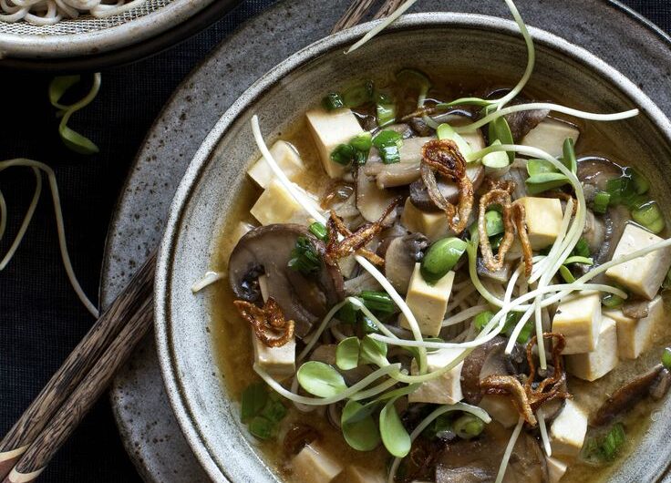 Soba and Tofu in Ginger Broth