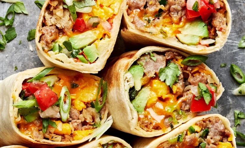 Breakfast Burritos with Scrambled Eggs, Sausage, and Shredded Cheese | Whole Living Eat Well