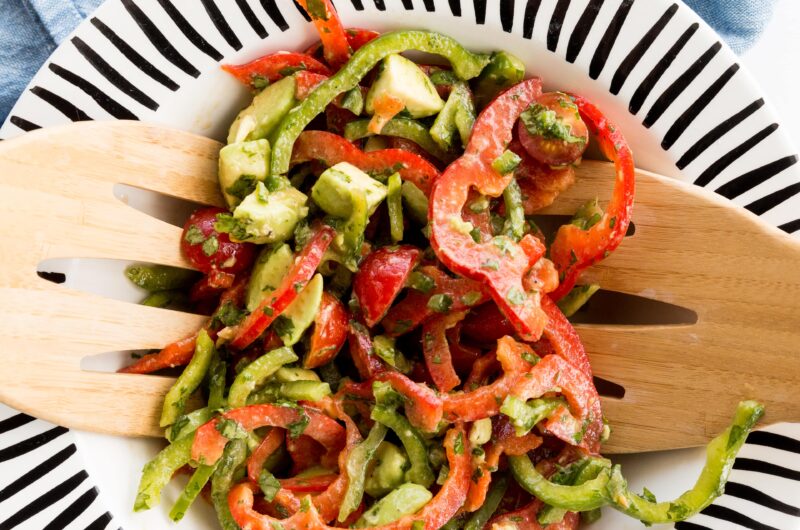 Avocado with Bell Pepper and Tomatoes