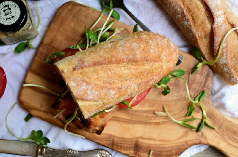 Turkey Sandwich With Herbed Farmer Cheese, Sprouts, and Tomato