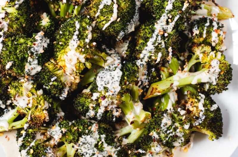 Steamed Broccoli and Squash with Tahini Sauce