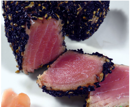 Sesame Tuna with Carrot-Ginger Sauce