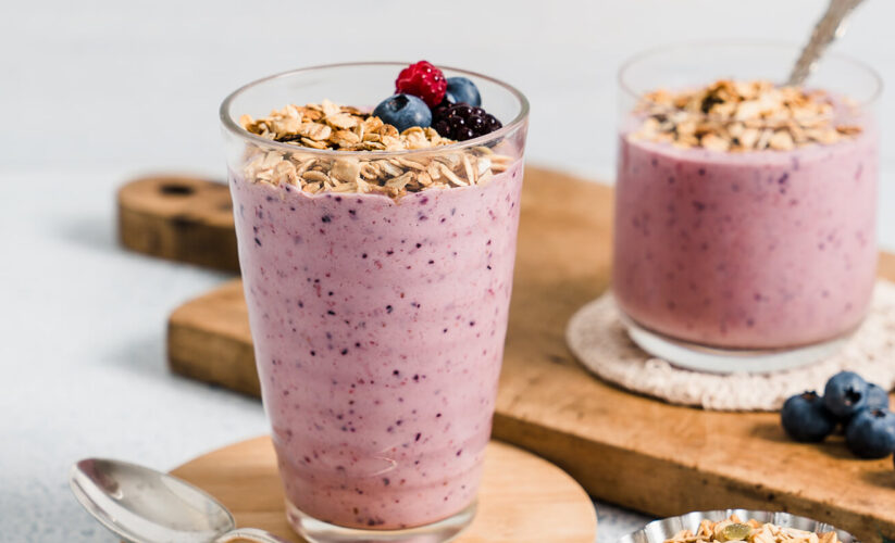 Berry and Greek Yogurt Smoothie with Granola | Whole Living Eat Well