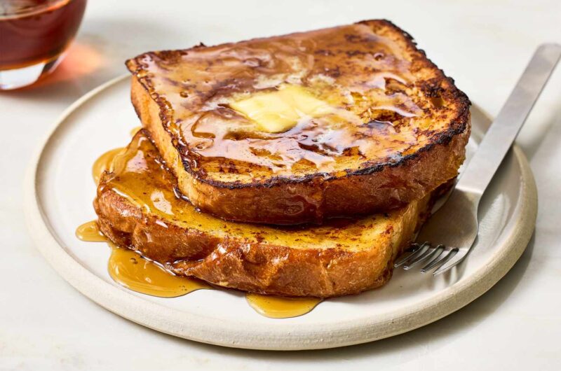 Cinnamon French Toast with Whole Grain Bread and Maple Syrup