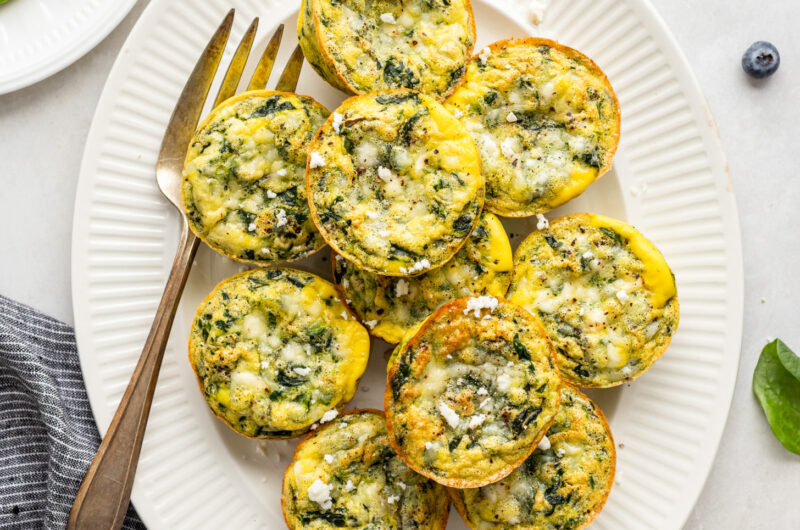 Egg Muffins with Spinach, Feta, and Whole-Grain Bread