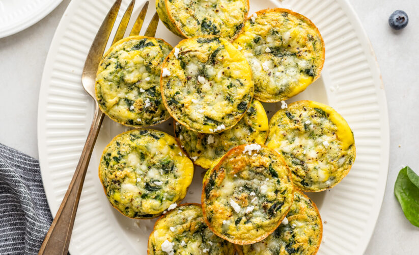 Egg Muffins with Spinach, Feta, and Whole-Grain Bread | Whole Living Eat Well