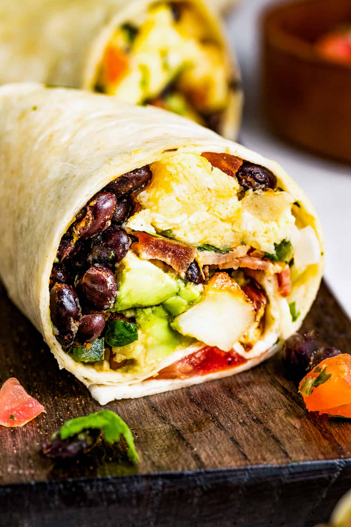 Breakfast Burrito with Scrambled Eggs, Black Beans, and Shredded Cheese | Whole Living Eat Well