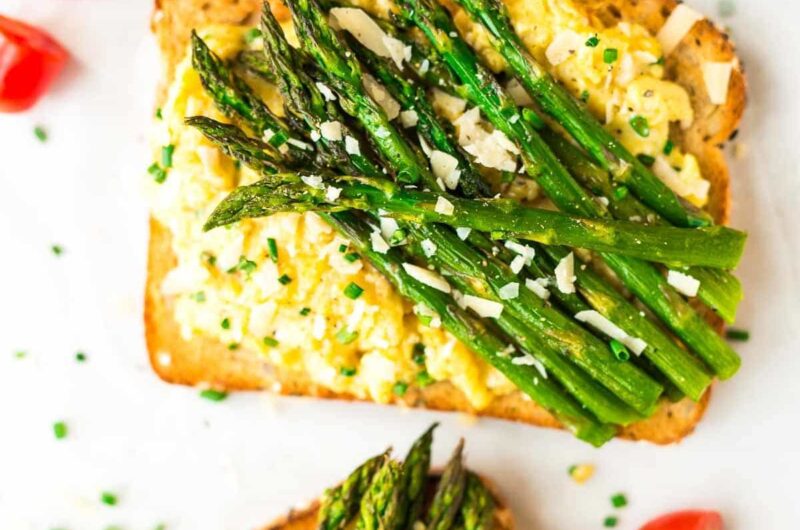 Grilled Asparagus with Scrambled Eggs and Whole-Grain Toast