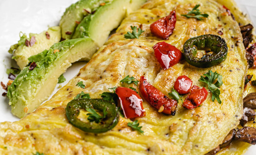 Veggie Omelet with Bell Peppers, Onions, and Mushrooms | Whole Living Eat Well