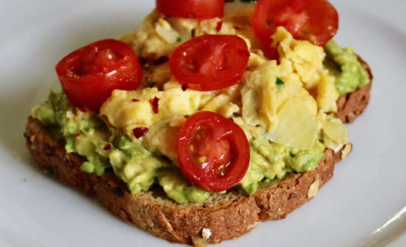 Avocado Toast with Scrambled Eggs and Cherry Tomatoes | Whole Living Eat Well