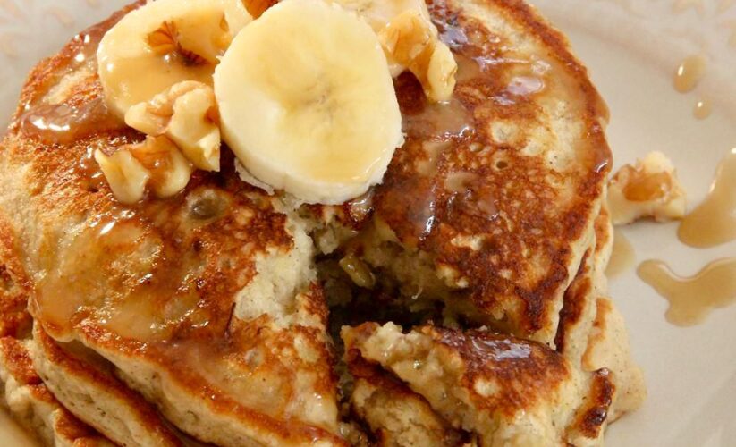 Pancakes with Almond Butter and Banana Slices | Whole Living Eat Well