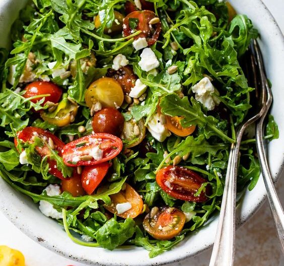 Arugula, Frisee, and Red-Leaf Salad