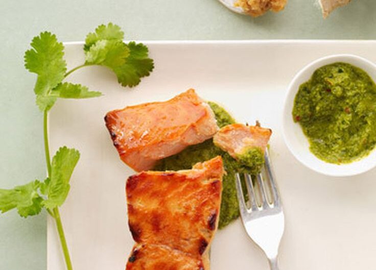 Miso Salmon with Cilantro Salsa